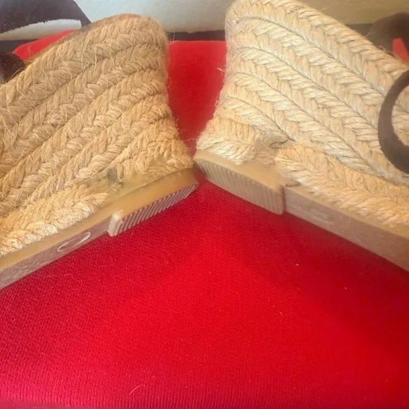 J.CREW TROPEZ ESPADRILLES SANDALS IN LIGHT RASPBERRY Gingham  never worn size 8 - Picture 8 of 10